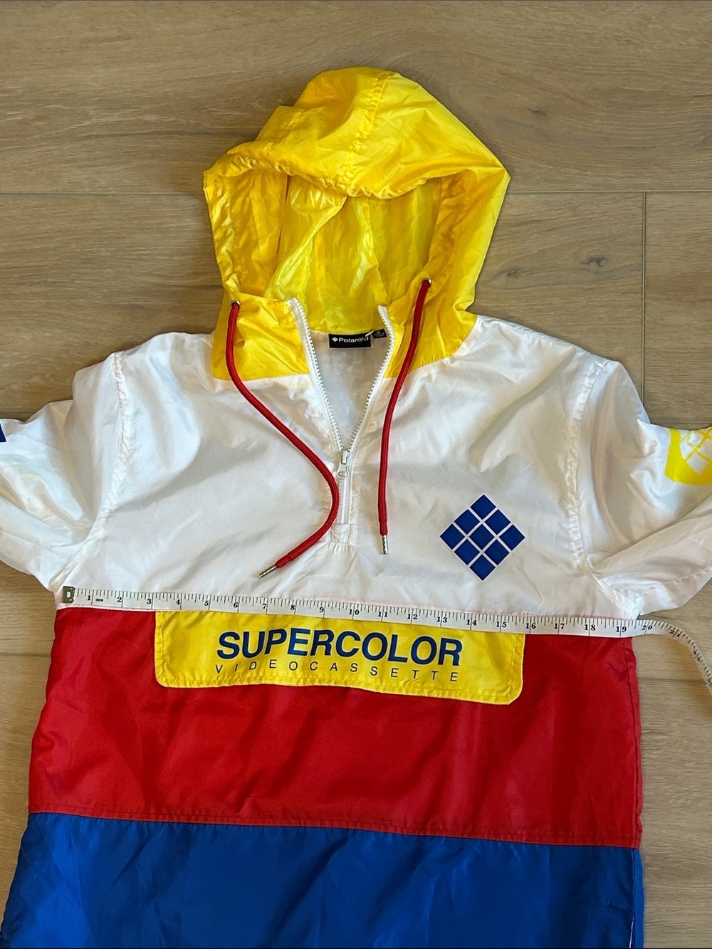NWOT Polaroid Supercolor Kangaroo Pocket Front Windbreaker Men’s Size S Unisex - Picture 11 of 14